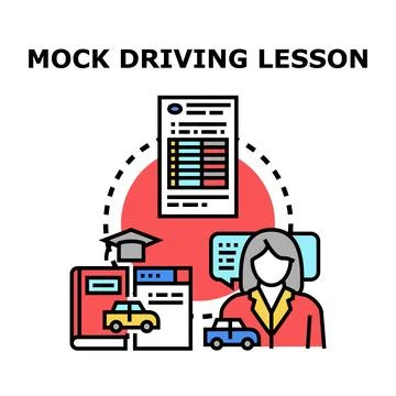 Driving lesson preparation concept for learning new skills Stock Illustration