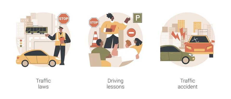 Driving license abstract concept vector illustrations. Illustrazione stock