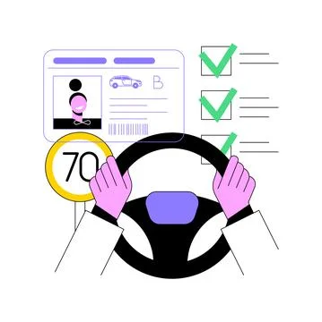 Driving license abstract concept vector illustration. Stock Illustration