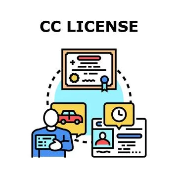 Driving license concept obtaining document and legal permit Stock Illustration