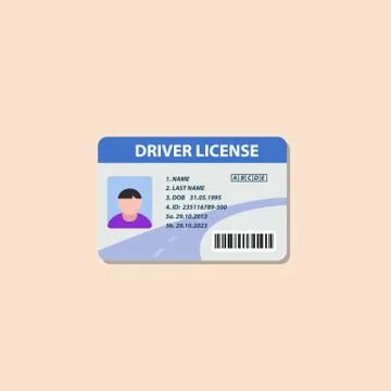Driving license flat icon Stock Illustration