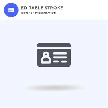 Driving License icon vector, filled flat sign, solid pictogram isolated on wh Stock Illustration