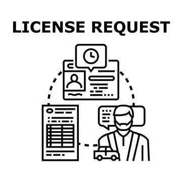 Driving license request process application form Stock Illustration