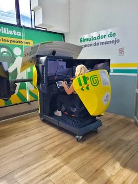 Driving License Training: Simulator Session in Progress Stock Photos