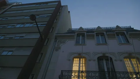 Driving by Lisbon's Classical Buildings Stock Footage 262572821