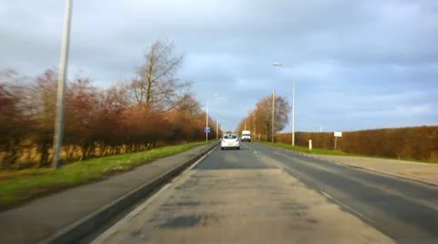 Driving on a long straight road Stock Footage 10722890