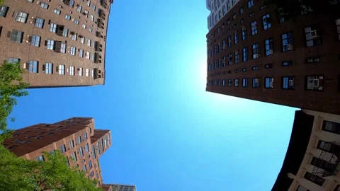 Driving Looking Up NYC NY 13 buildings city sky Видео 222023535