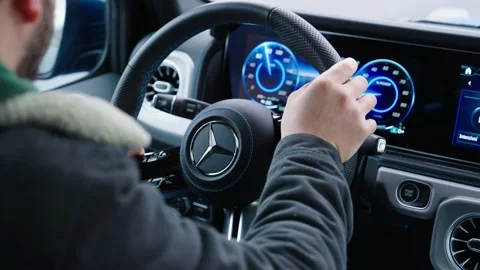 Driving in luxury car Stock Footage 303551749