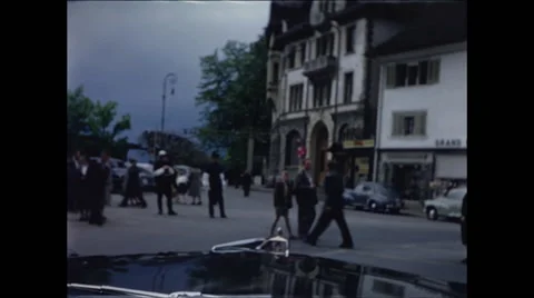 Driving in Luzern 1957 Video stock 48071591