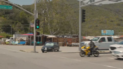 Driving to Malibu on the PCH Springtime Stock Footage 130085322