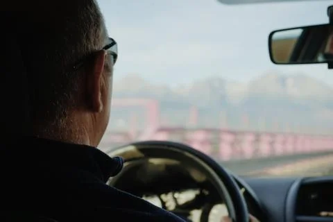 A driving man Foto stock