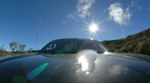 Driving in Maui - Front Camera Mount - Speed Up Stock Footage