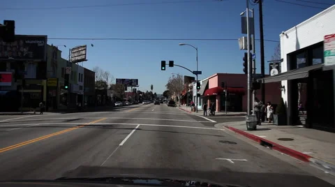 Driving on Melrose Avenue, Los Angeles Stock Footage 59335377