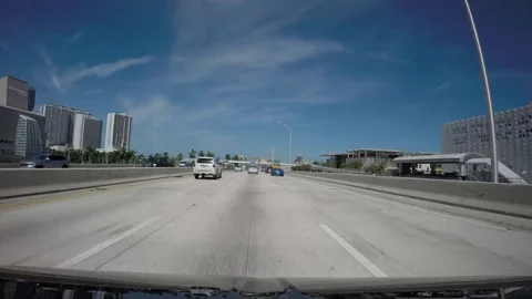 Driving from Miami to Miami Beach. Time lapse. Stock Footage 80810604