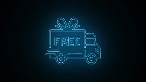 Driving mode car stroke icon glowing neon white color animation Stock Footage 305299620