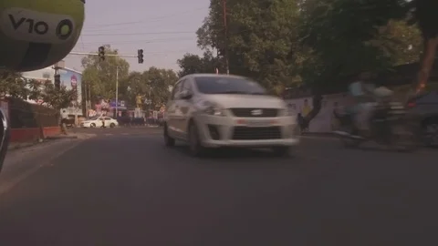 Driving On A Motorcycle Stock Footage 97890579