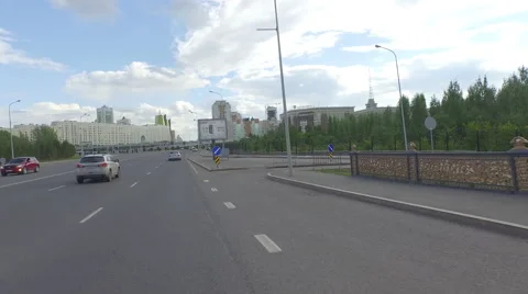 Driving on motorway in Astana - Long clip Stock Footage 59557017