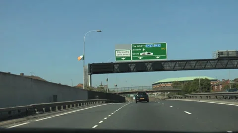 Driving motorway through Belfast 動画素材 36875037