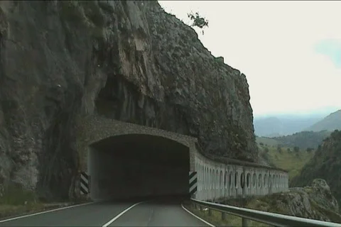 Driving in a mountain road Stock Footage 101019