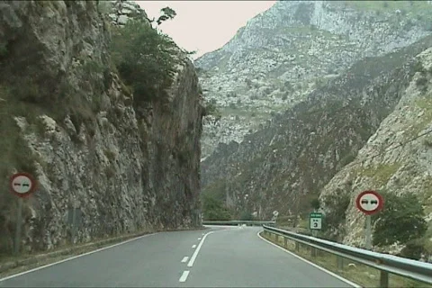 Driving in a mountain road Stock Footage 116878