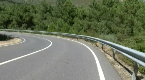 Driving in a mountain road Stock Footage 153421