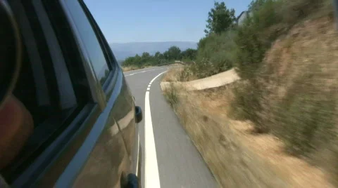 Driving in a mountain road Stock Footage 153684