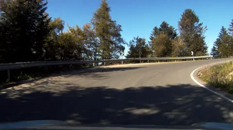 Driving on a mountain road Stock Footage 33402128