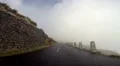 Driving mountain road inside clouds to Pico Arieiro in Madeira HD Footage