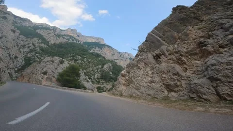 Driving on a mountain road in the Verdon Gorge in France Stock Footage 301894530