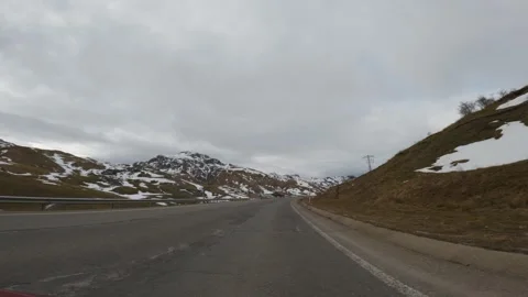 Driving on a mountain road in winter Stock-Footage 306681077