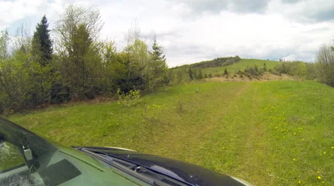 Driving on a mountain rural road. Stock Footage 64670266