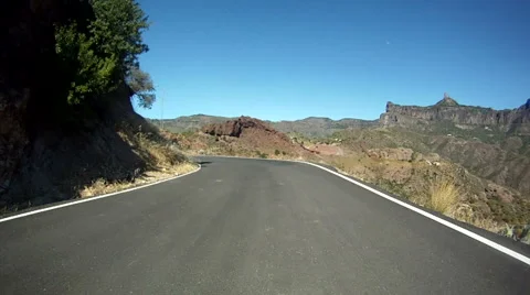 Driving in the mountains of Gran Canaria Stock Footage 6986466
