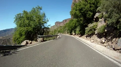 Driving in the mountains of Gran Canaria Stock Footage 6988515