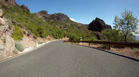 Driving in the mountains of Gran Canaria Stock Footage 6989575