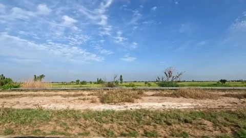 Driving on multiple lane highway and other side seen through a car window. Stock Footage 340533083
