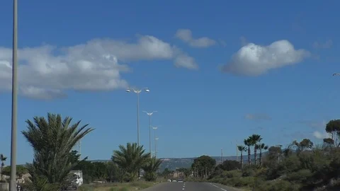 Driving N1 highway in Morocco windshield view Vídeo Stock 101864706