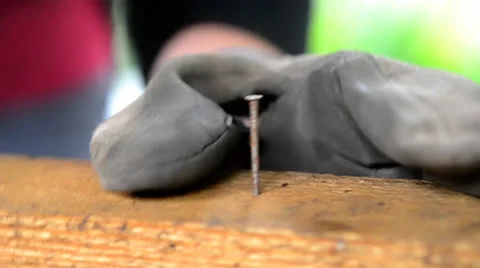 Driving nails Stock Footage 23687603