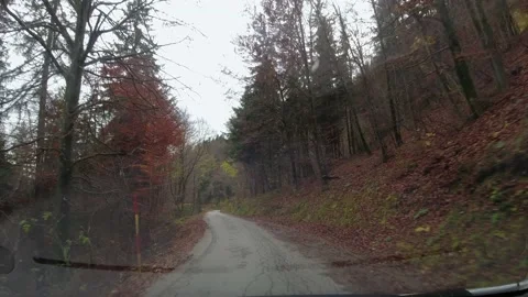 Driving on narrow mountain road Stock Footage 167685474