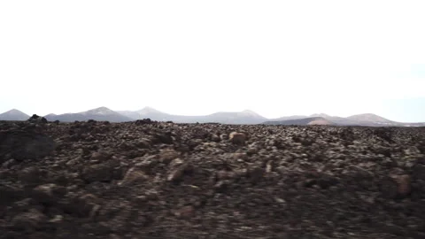 Driving near volcanic cliffs Stock Footage 318792762