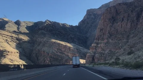 Driving in Nevada between mountains Stock-Footage 79646530