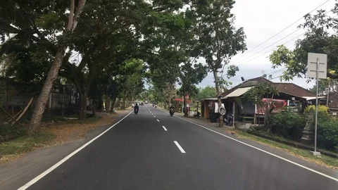 Driving on new empty asian bali Roads Stock Footage 128745660