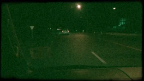 Driving at night with 8mm filter Stock Footage 131843690