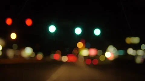 Driving night bokeh Stock Footage 43295492