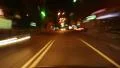 Driving night city car timelapse, streets fly, cars leave traces HD Footage