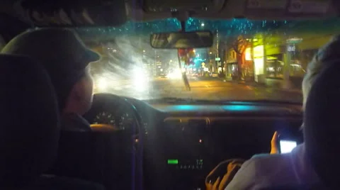 Driving at Night Effect Stock Footage 2631308