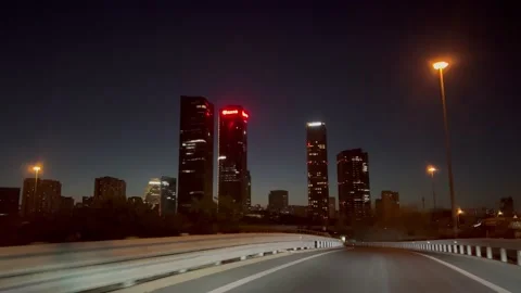 Driving at night on the elevated Chaoyang District, Beijing, China Stock Footage 232313963