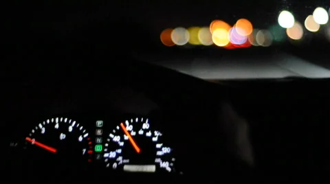 Driving at night Stock Footage 665523