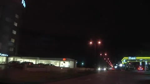 Driving at Night. Stock Footage 8973559