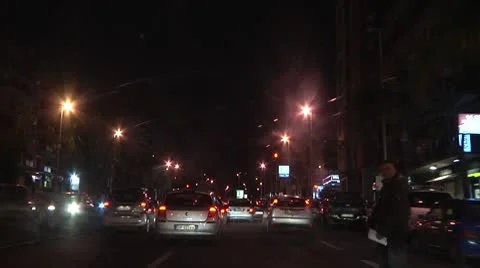 Driving at night. Stock Footage 10093588