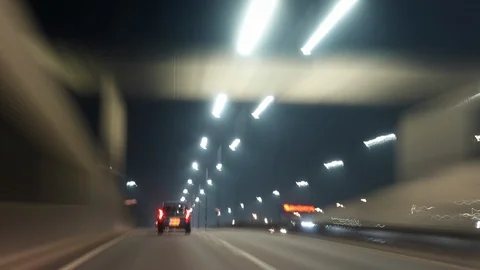 Driving at night Stock Footage 104242206